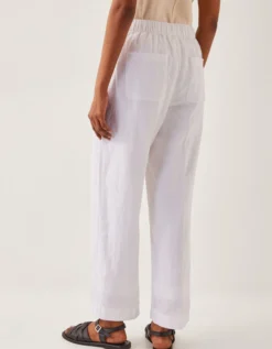 Jolie Regular Linen Wide Leg Trousers White