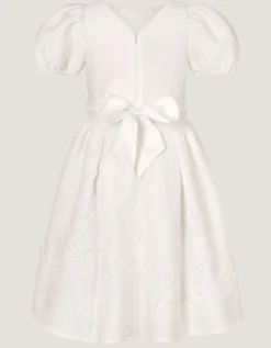 Josie Embellished Puff Sleeve Party Dress Ivory