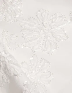 Josie Embellished Puff Sleeve Party Dress Ivory