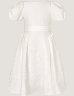 Josie Embellished Puff Sleeve Party Dress Ivory