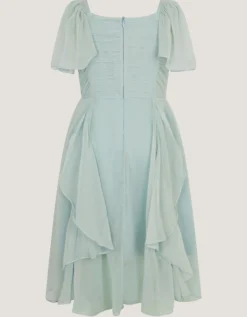 Joy Ruffle Chiffon Party Dress Green
