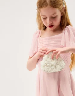 Joy Ruffle Chiffon Party Dress Pink