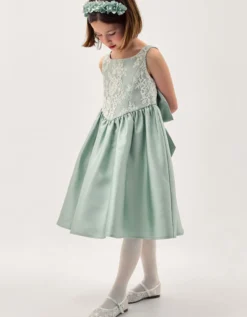 Juno Lace Bodice Party Dress Green