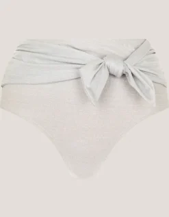 Kiki Glitter High Waist Bikini Bottom Silver