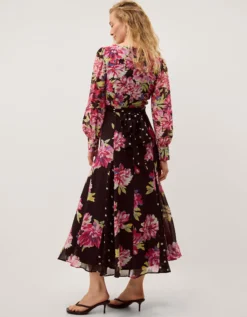 Kiri Floral Print Maxi Dress Black