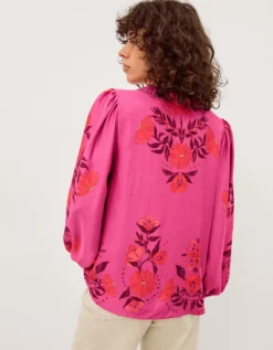 Koa Floral Print Blouse Pink
