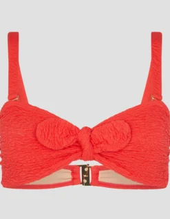 Kyla Tie Front Bandeau Bikini Top Pink