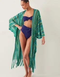 Kyla Tie Front Bandeau Bikini Top Blue