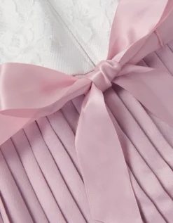 Lace Pleated Jumpsuit Pink