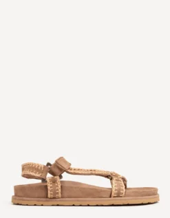 Laidback London Hess Suede Sandals Camel