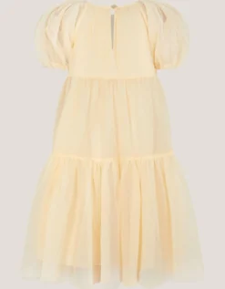 Leila Floral Embellished Party Dress Yellow