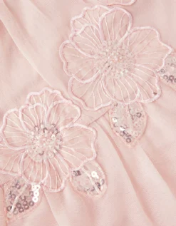 Leila Floral Embellished Party Dress Pink