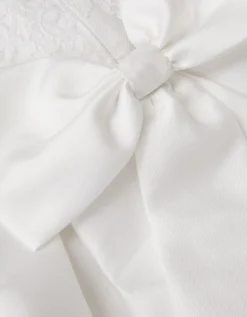 Lola Bow Lace Trim Communion Dress White