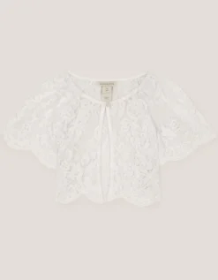Lola Lace Short Sleeve Cover Up Ivory