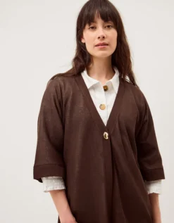 Lo Longline Cardigan Brown