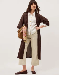 Lo Longline Cardigan Brown