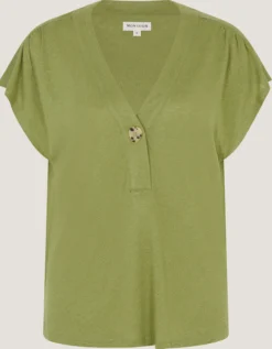 Lucy Linen Blend T-Shirt Green