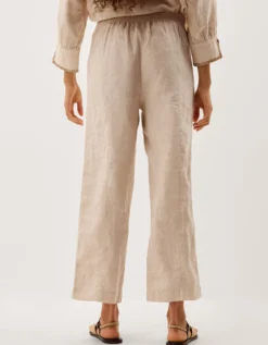 Lucy Regular Straight Leg Linen Trousers Natural