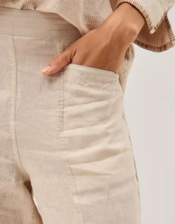 Lucy Regular Straight Leg Linen Trousers Natural