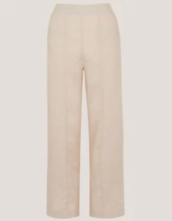 Lucy Regular Straight Leg Linen Trousers Natural