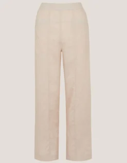 Lucy Short Straight Leg Linen Trousers Natural