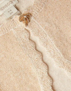 Maeve Bow Button Cardigan Gold