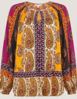Magdalena Paisley Print Blouse Pink