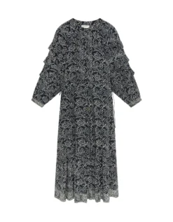 Maison Hotel Carmencita Ruffle Midi dress Black