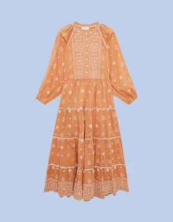 Maison Hotel Caroline Embroidered Maxi Dress Orange