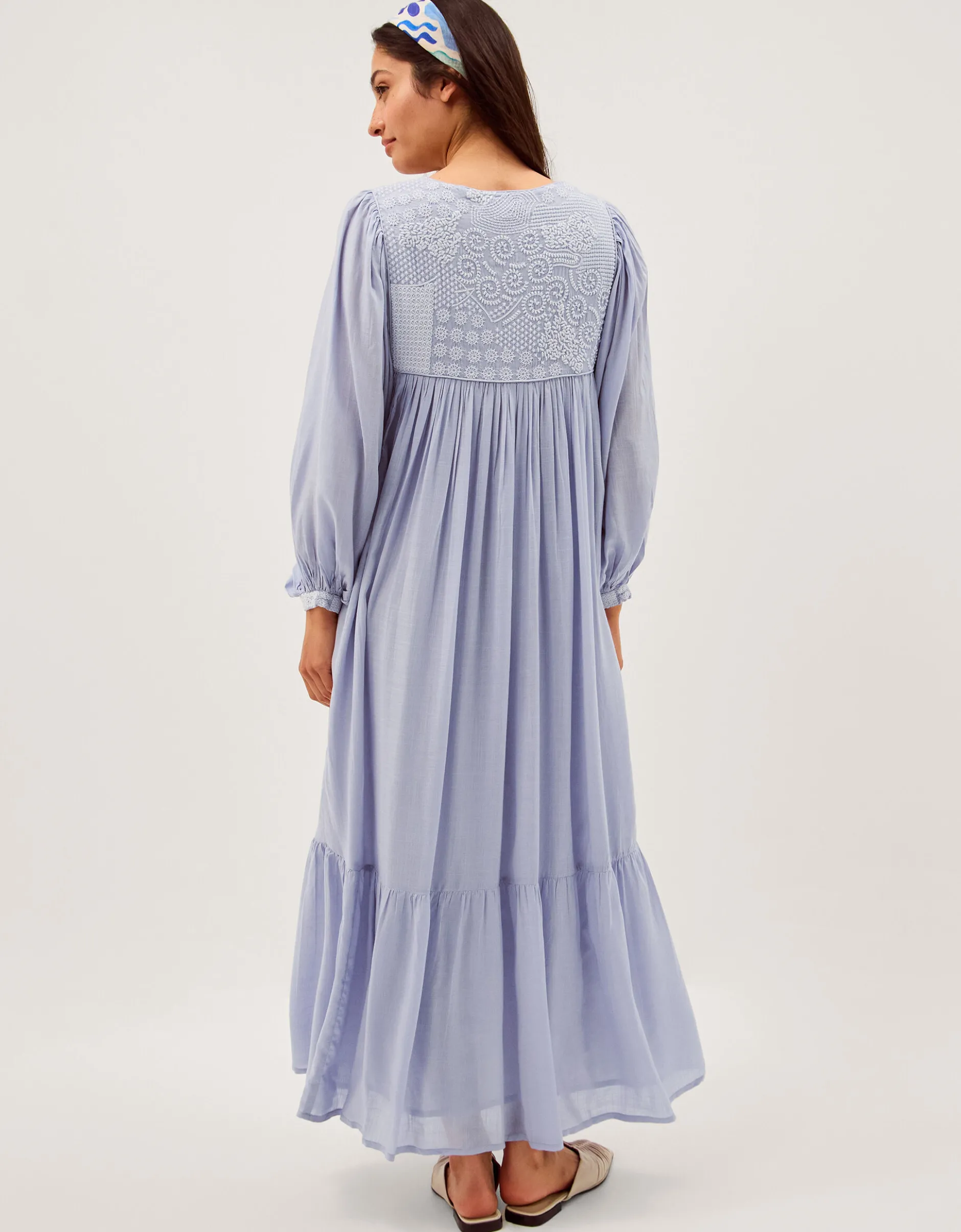 Maison Hotel Lilou Long Sleeve Embroidered Maxi Dress