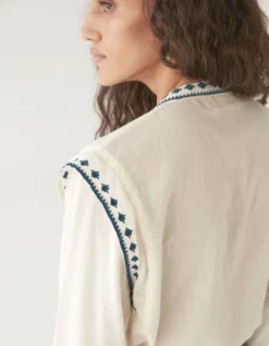 Maison Hotel Phillipa Embroidered Blouse White