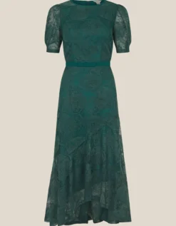 Megan Rose Lace Midi Dress Green