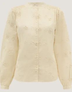 Mel Floral Embroidered Blouse Ivory