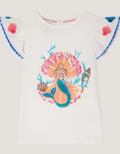 Mermaid Beaded T-Shirt Ivory