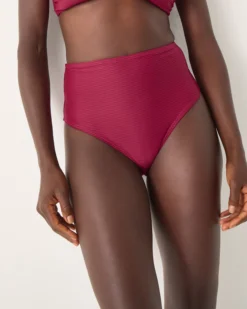 Mia High Waist Bikini Bottom Red