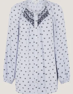 Mia Print Blouse Blue