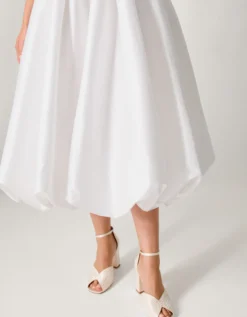 Mia Sleeveless Drop Waist Midi Wedding Dress Ivory