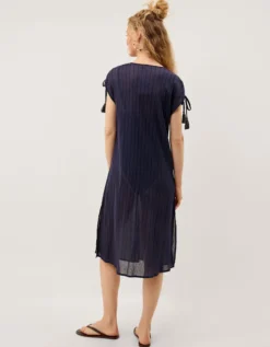 Mia Tassel Stripe Midi Kaftan Blue