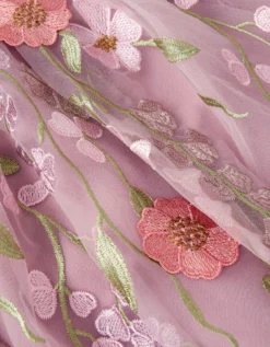Minnie Floral Appliqué Party Dress Pink