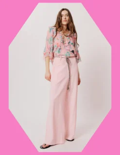 Moliin Linda Floral Ruffle Blouse Pink