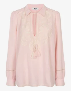Moliin Vaeda Embroidered Cotton Shirt Pink