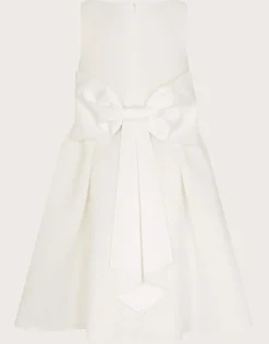 Molly Scuba Bow Bridesmaid Dress Ivory