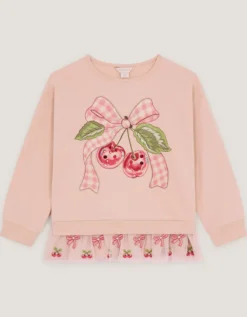 Mon Cheri Peplum Sweatshirt Pink