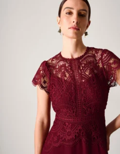Monica Lace Bridesmaid Dress Red