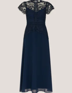Monica Lace Midi Bridesmaid Dress Blue