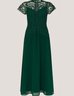 Monica Lace Midi Bridesmaid Dress Green