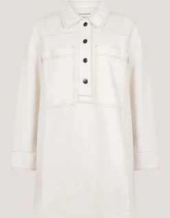 Nara Denim Tunic Shirt Dress Natural