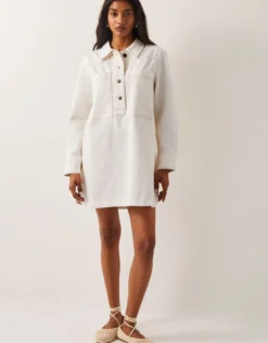 Nara Denim Tunic Shirt Dress Natural