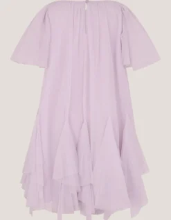 Nessa Sparkle Collar Waterfall Dress Purple