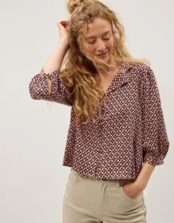 Netta Floral Print Blouse Pink